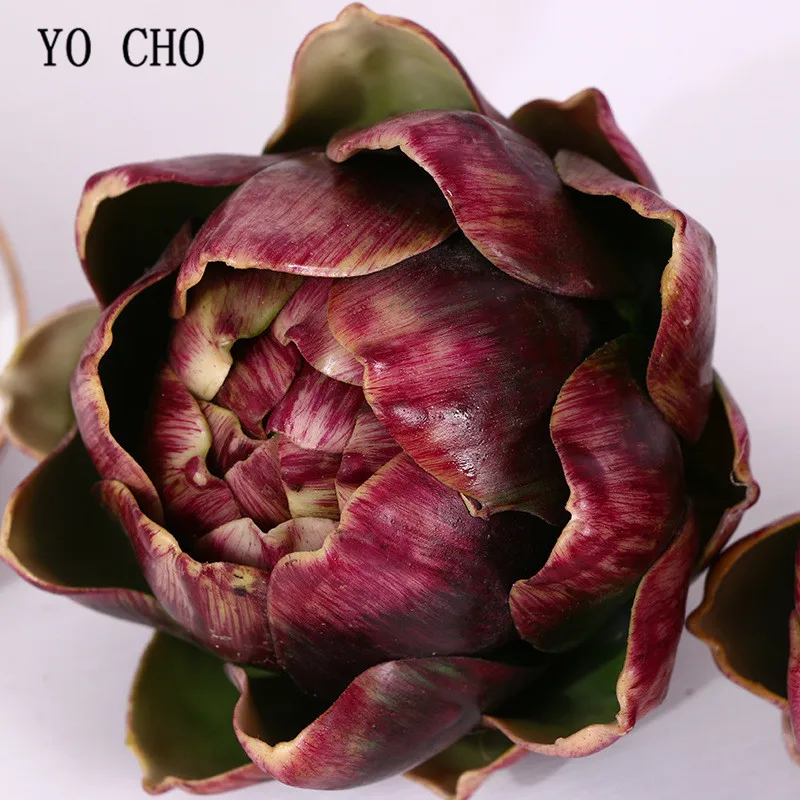YO CHO Künstliche Artischocke aus Kunststoff, Obst, Artischocke für Küche, Zuhause, Kunstdekoration, Tischdekoration, künstliche Pflanze – Detail 7