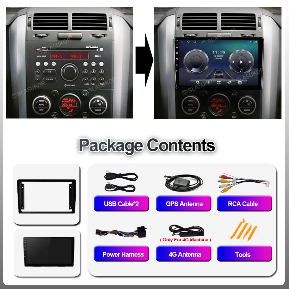 9 Polegada Android 10 Auto Car Radio Video Multimedia Player Para Suzuki Grand Vitara 3 2005 2006 2007-2015 GPS Autoradio Touchscreen