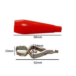 5pcs 52MM Metal Alligator Clip  Crocodile Electrical Clamp Testing Probe Meter Black Red with Plastic Boot Car Auto Battery