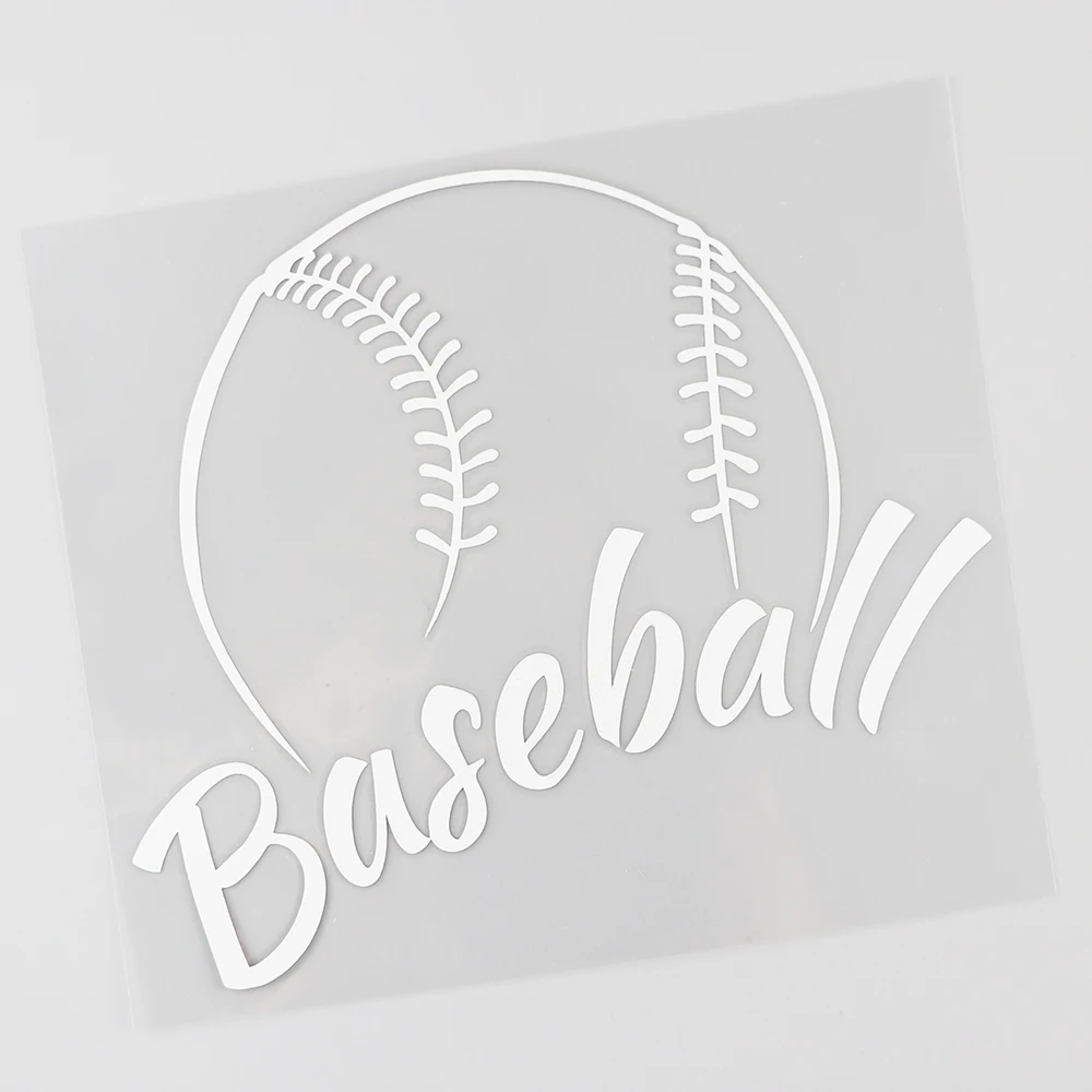 YJZT 15.3CM×13.1CM Baseball Word Ball Player Sport Decal Vinyl Car Sticker Black/Silver 8A-1172