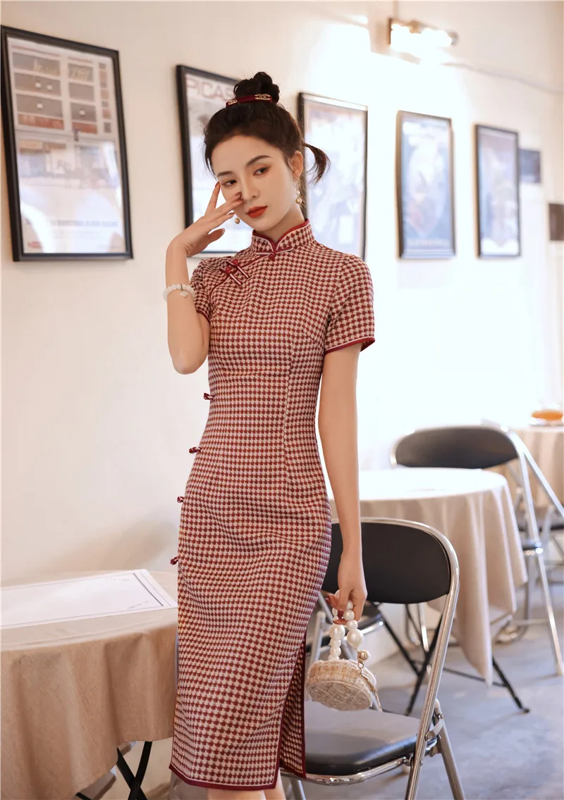 2021 Summer New Women's Wear, Medium Length Chinese Style, Cheongsam, High Waist Casual Elegant Sexy Party Dress 2020