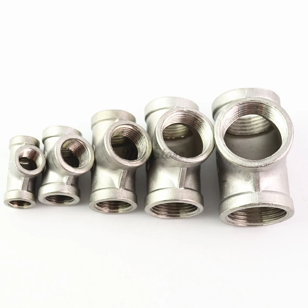 1Pcs 304 Edelstahl Rohr Ellenbogen Typ 3 Weg Innengewinde Fitting Coyote Getriebe SS T