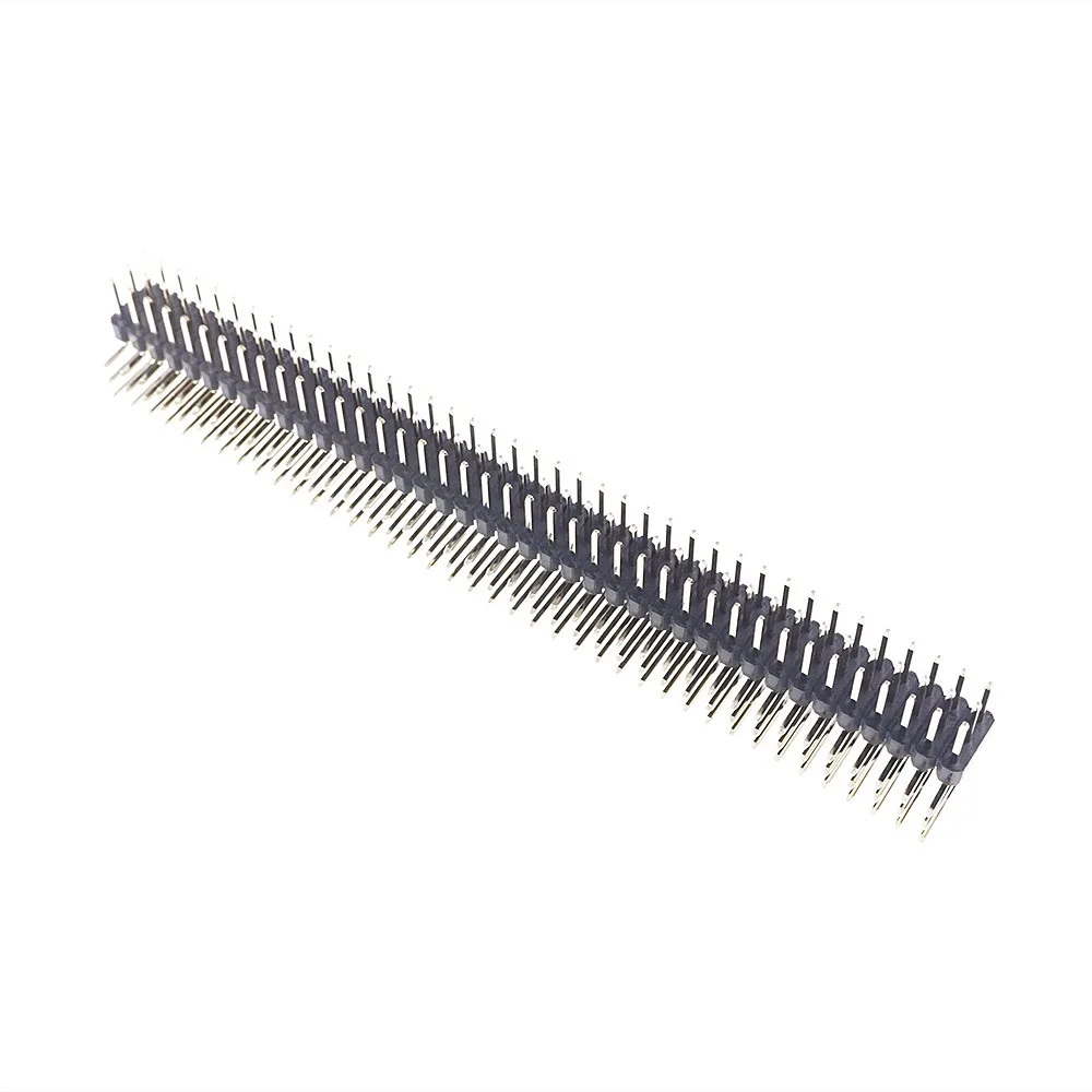 10pcs 3x40 P 2.54mm Pitch Pin Header Triple Row Male Right Angle Square Pins Through Hole Gold Plated Three Rows Space 2.54