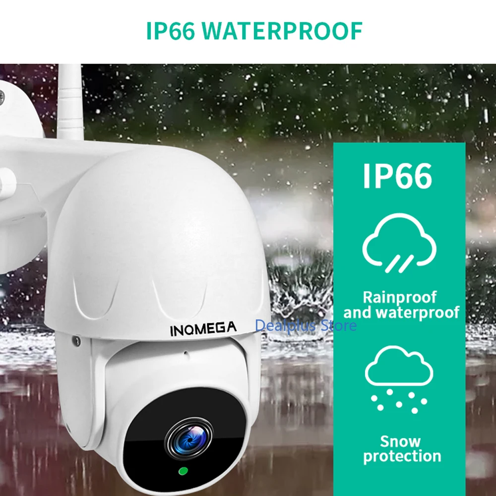 Inqmega Tuya Ptz Smart Cloud Outdoor Auto Tracking 4MP Ip Camera Google Home Alexa Video Surveillance Cctv Security Camera
