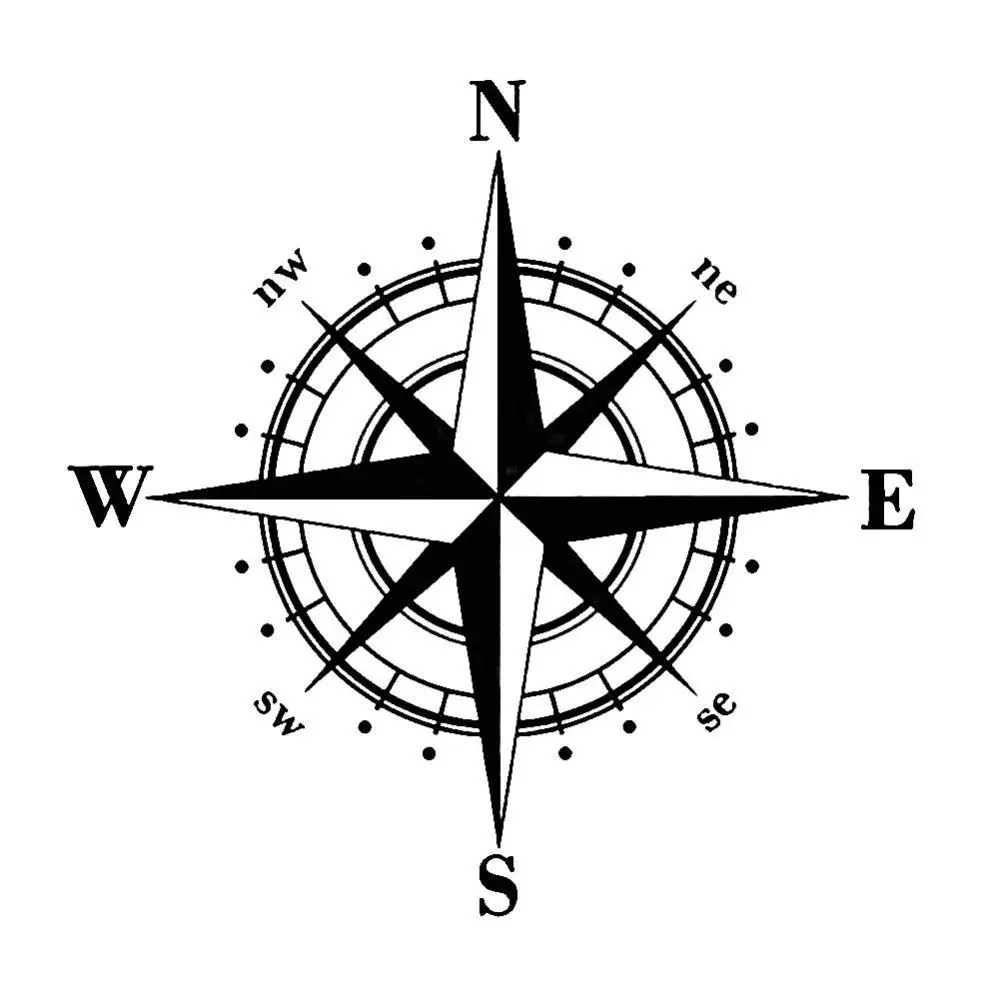 Dropshipping!! NSWE Compass Motorcycle Car-Styling Vehicle Body Window Decals Sticker Decor For Car