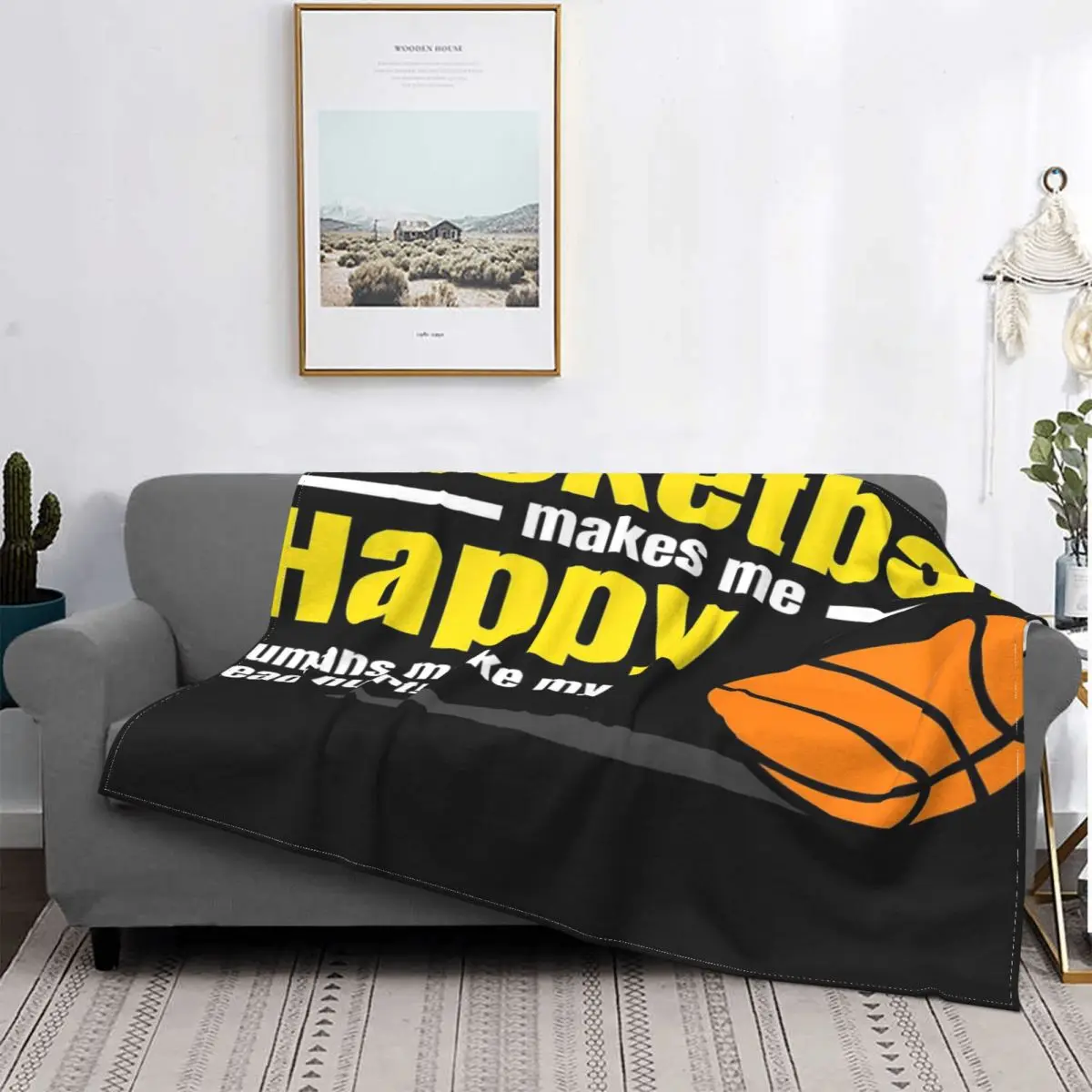 

Manta de baloncesto que Me hace feliz a los humanos, colcha a cuadros para cama, edredón para bebé, manta doble, manta ponderada