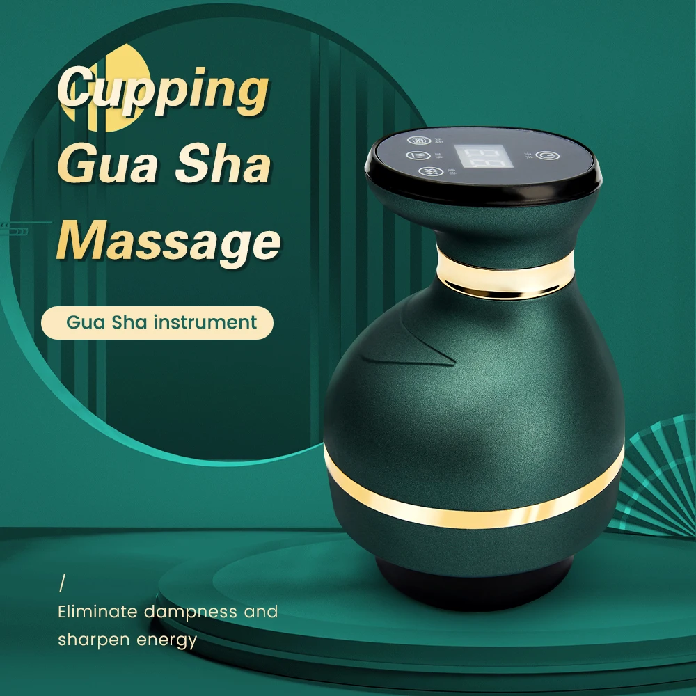 Vacuum Massager Guasha Body Cupping Electric Scrapping Suction Cups Micro Current Hot Compress Heating Fat Burner Slimming Back