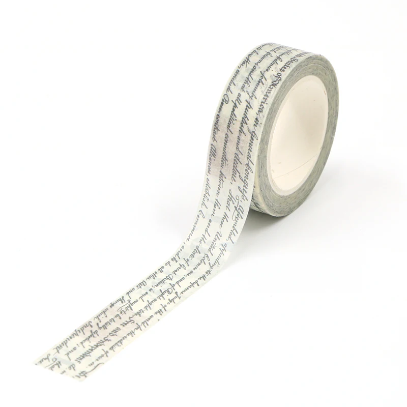 Nuevo 1 rollo de 10M para decoración de diario, cintas Washi con letras en inglés Vintage para álbum de recortes, diario, cinta adhesiva, papelería