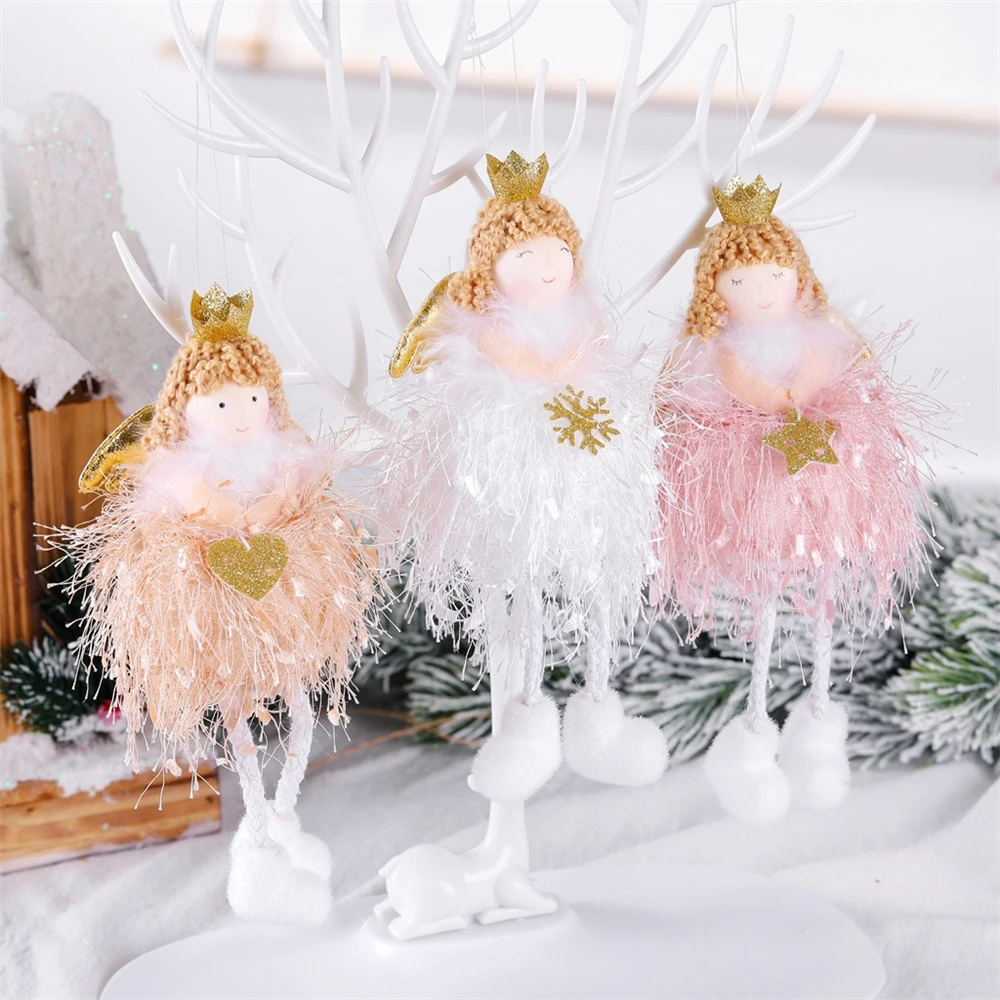 Decoración navideña de muñeco de Ángel, juguete colgante, decoraciones para árbol de Navidad, decoraciones navideñas para el hogar y Año Nuevo