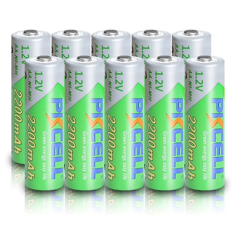 10PCS PKCELL AA 2200MAH batterij 1.2V NIMH aa Oplaadbare Batterijen 2A precharge LSD Batterijen Ni-Mh voor camera speelgoed