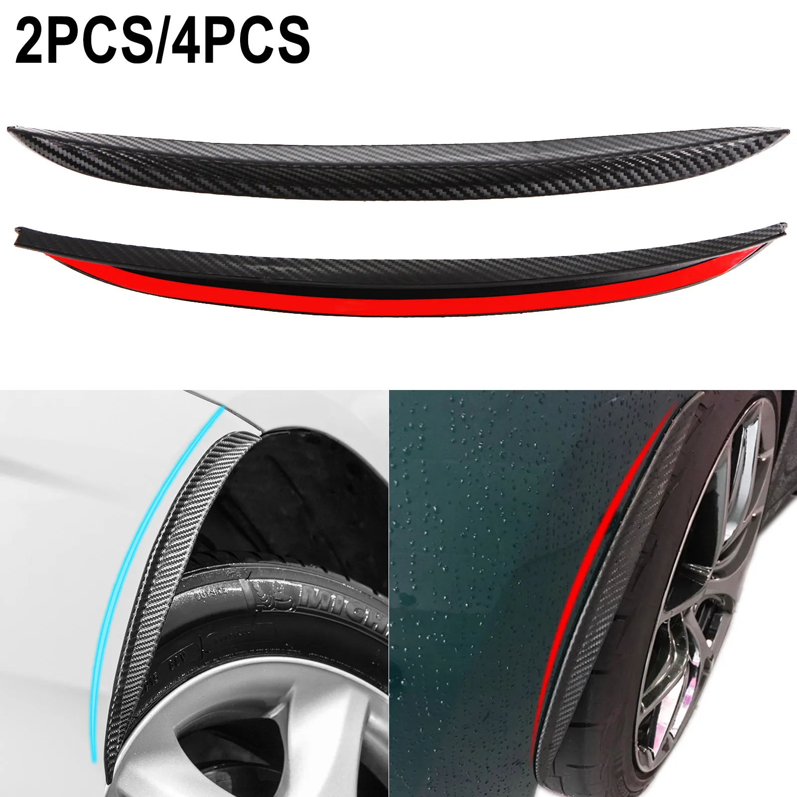 Carbon Fiber Wheel Eyebrow Arch Fender Flares Cover Trim Mudguards Protective Lip Strips Mud Flaps for For Alfa Audi BMW Fiat VW