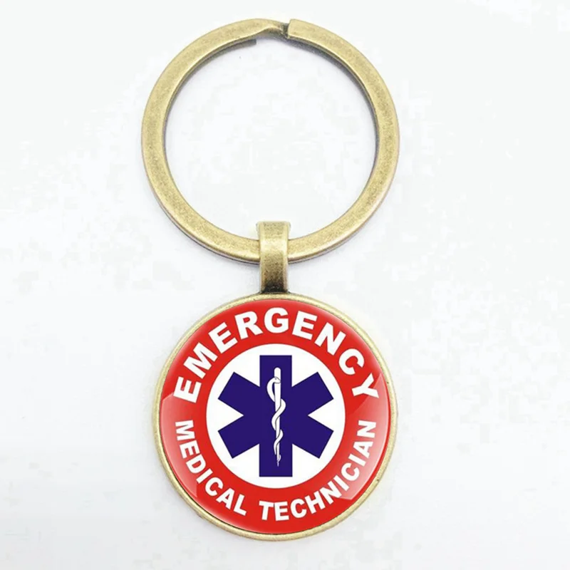 New Fashion Classic EMT Emergency Medical Technician Paramedic Badge Key Chains