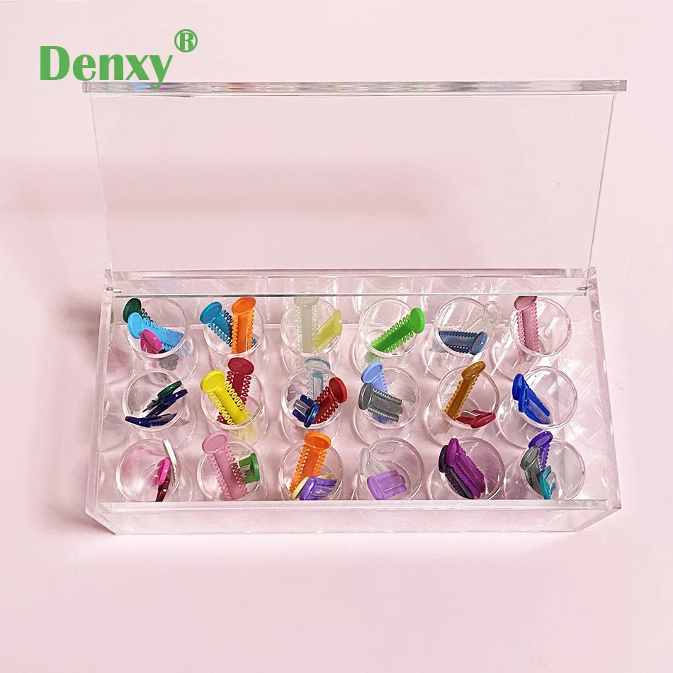 18 hole Ligature Tie Box Dental Case High Class Acrylic Orthodontic Ligature Ties Holder Box for Dental Lab Orthodontic Bracket