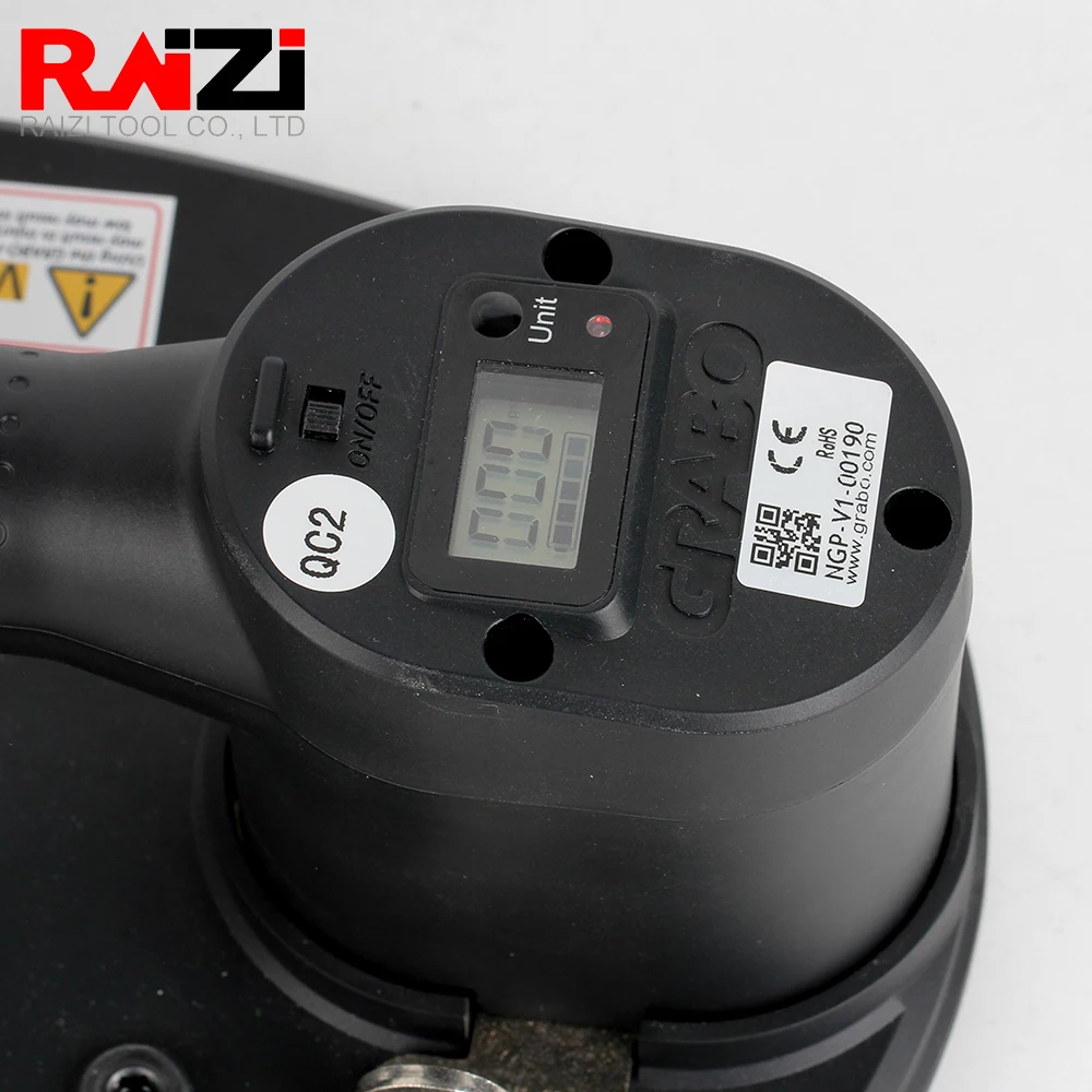 Raizi Grabo Pro ventosa elettrica con sensore di pressione digitale due batterie per strumento di aspirazione per piastrelle in vetro granito muro a secco in legno