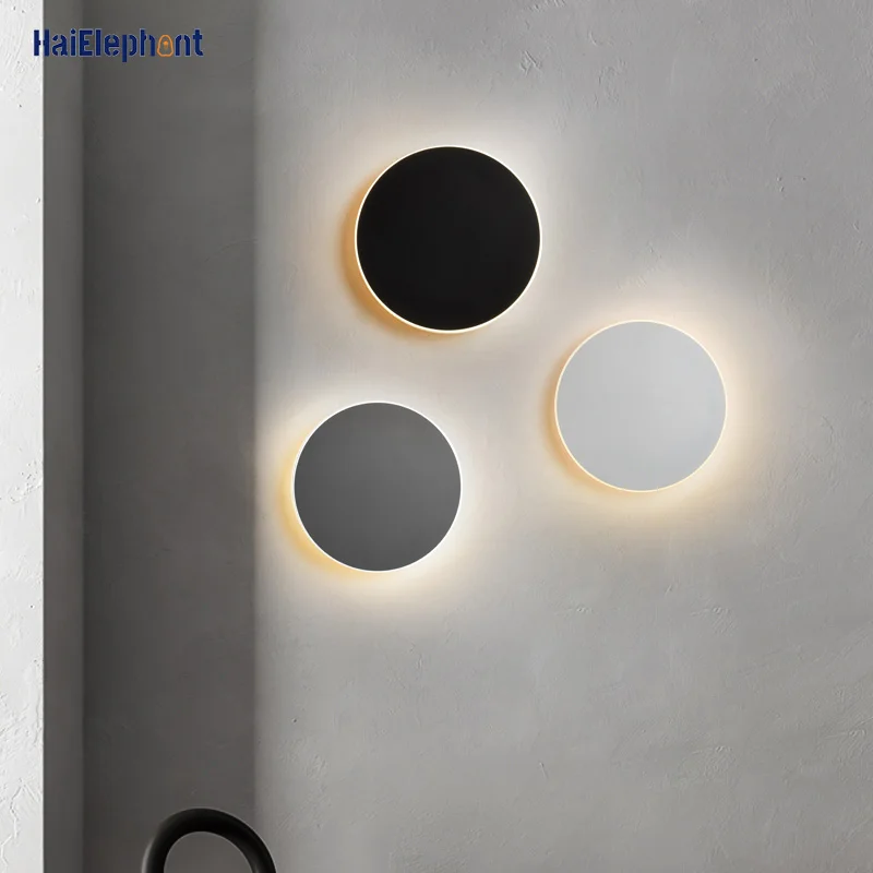 Round Touch Switch LED Wall Lamps For Corridor Bedroom Bedside Indoor Lighting Fixtures Lustres Luminaire Modern Aisle Lights