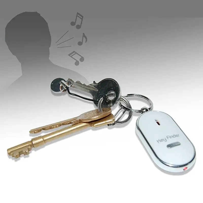 New Trendy Whistle Sound Light Anti-Lost Alarm Key Finder Flashing Beeping Remote Lost Keyfinder Locator Keyring Keychain Device