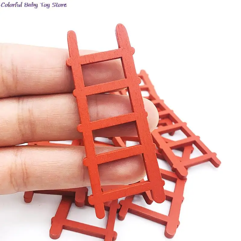 New 1:12 Dollhouse Miniature Furniture Handmade Wooden  Ladder Fairy Door For Kid Magic Tooth Fairy Doll Accessories