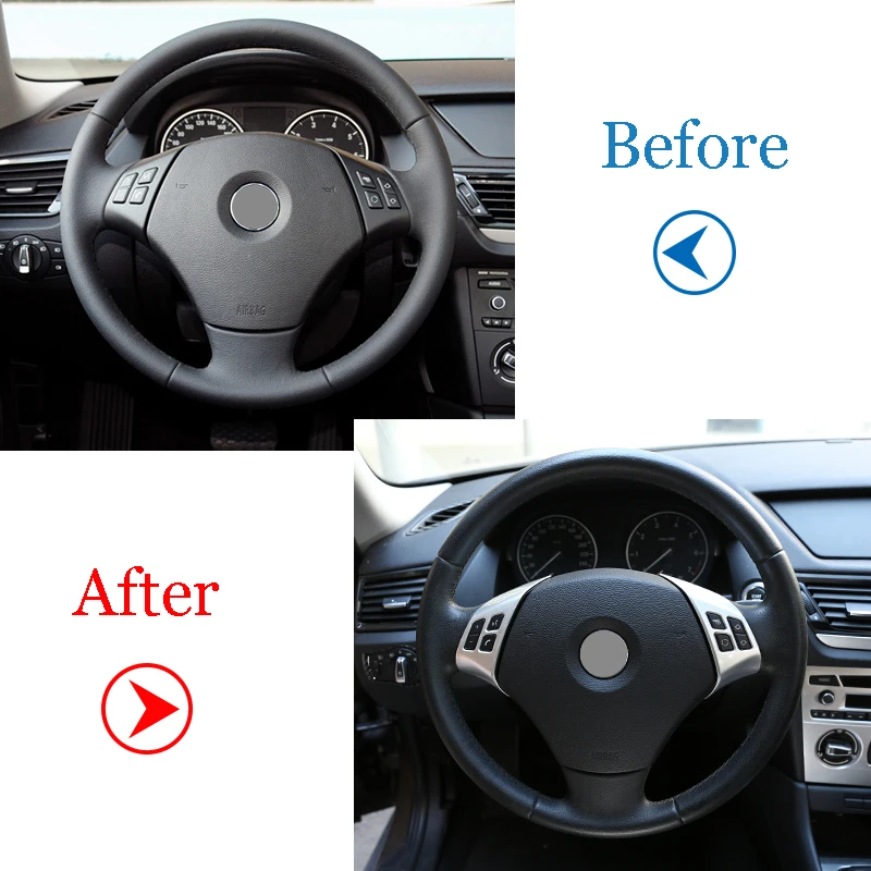2 шт. для BMW X1 E84 2010-2013 для BMW E90 E92 3 серии 2005-2012 ABS хромированные кнопки на рулевое колесо аксессуары на раму