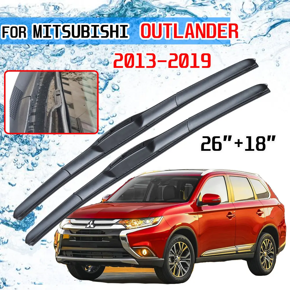 For Mitsubishi Outlander 2013 2014 2015 2016 2017 2018 2019 Accessories Front Windscreen Wiper Blade Brushes for Car Cutter U J