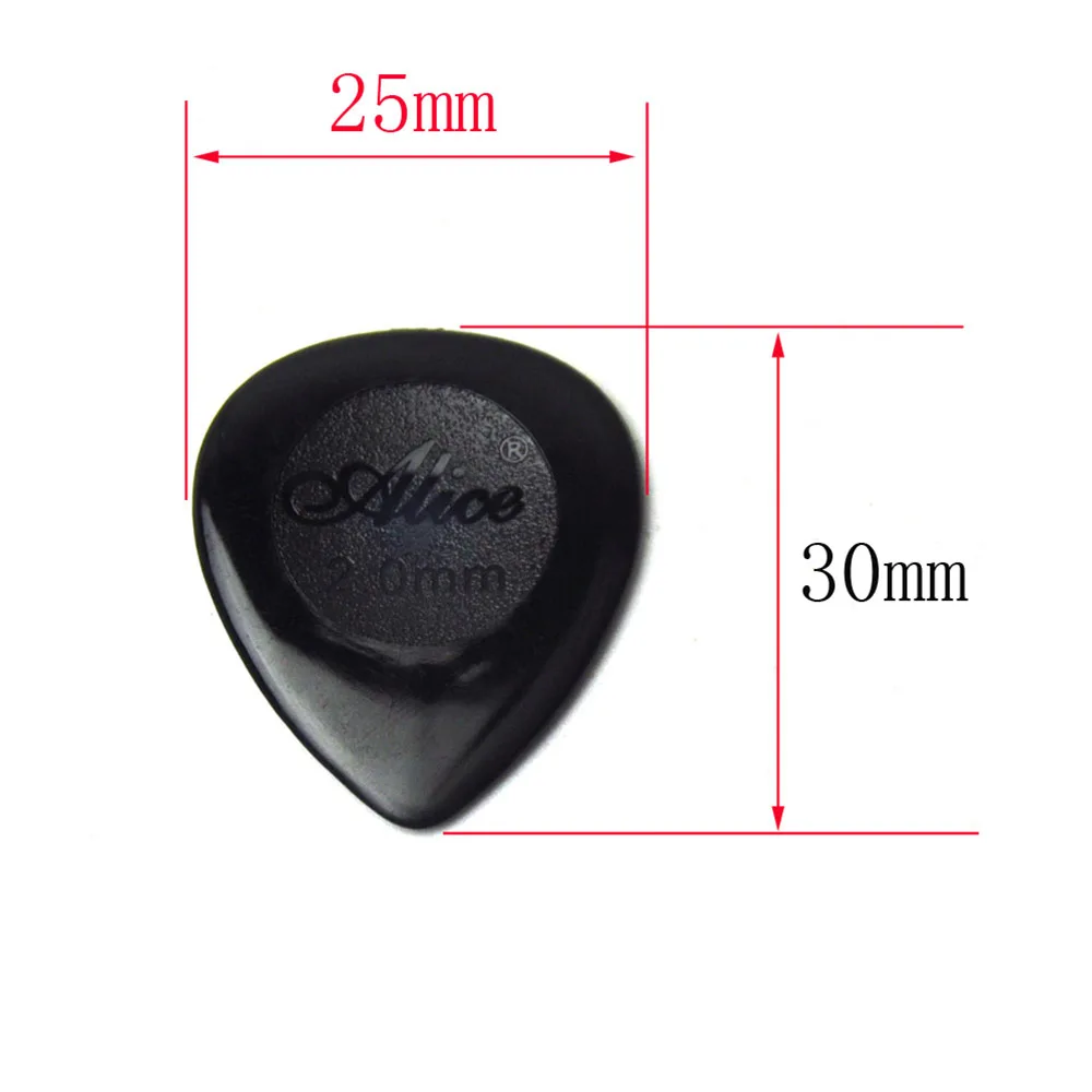 50pcs Heavy 2mm Teardrop Black Guitar Picks Plectrums For Electric Guitar Jazz