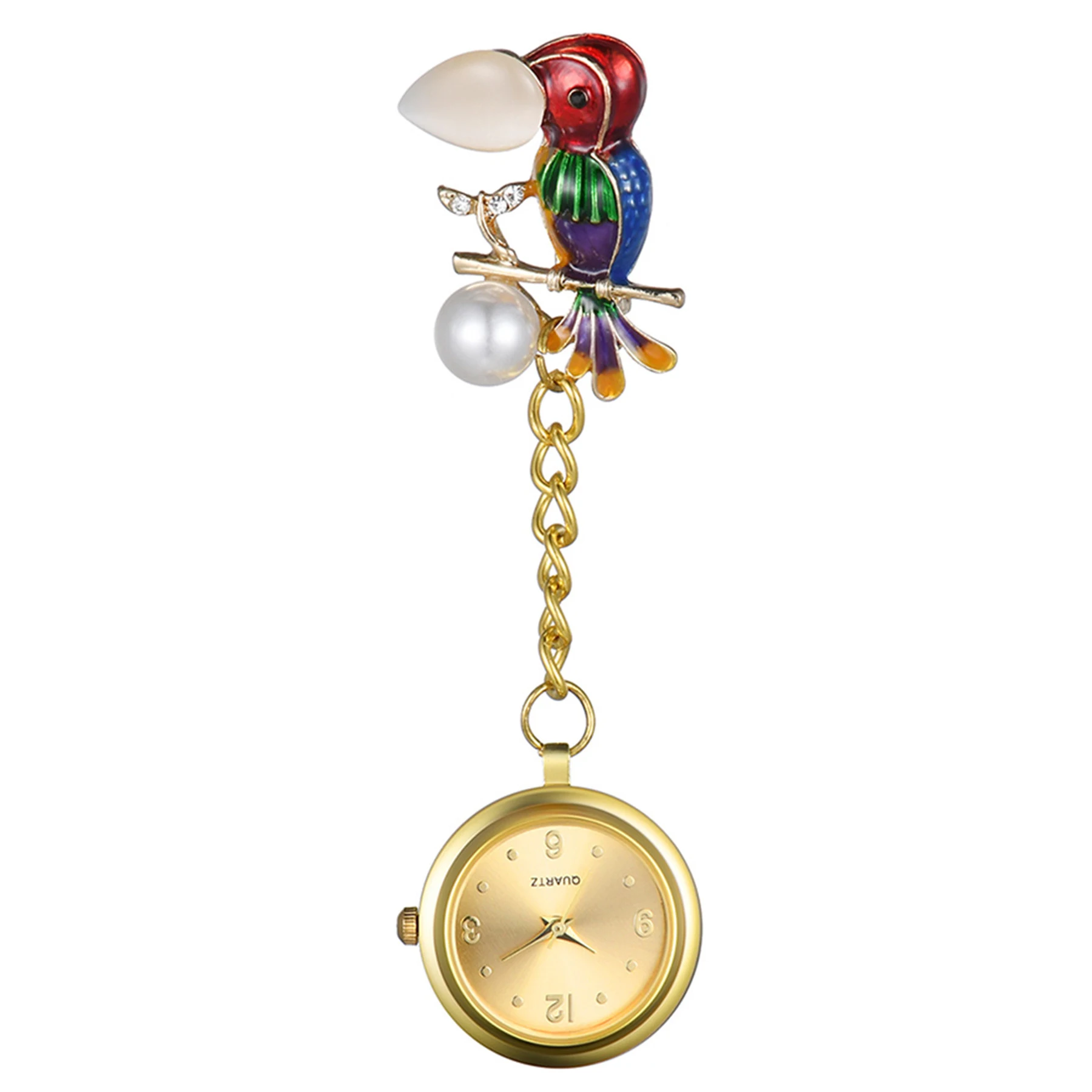 LANCARDO Lovely Cartoon Animal Peacock Woodpecker Nurse Pocket Watch ladies Women Doctor Medical Watches Wholesale