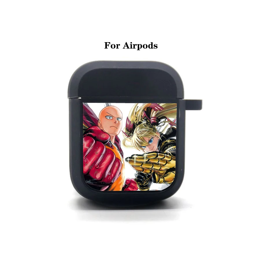 Funda de Anime ONE PUNCH-MAN para AirPods de Apple, funda protectora de silicona suave para auriculares Bluetooth