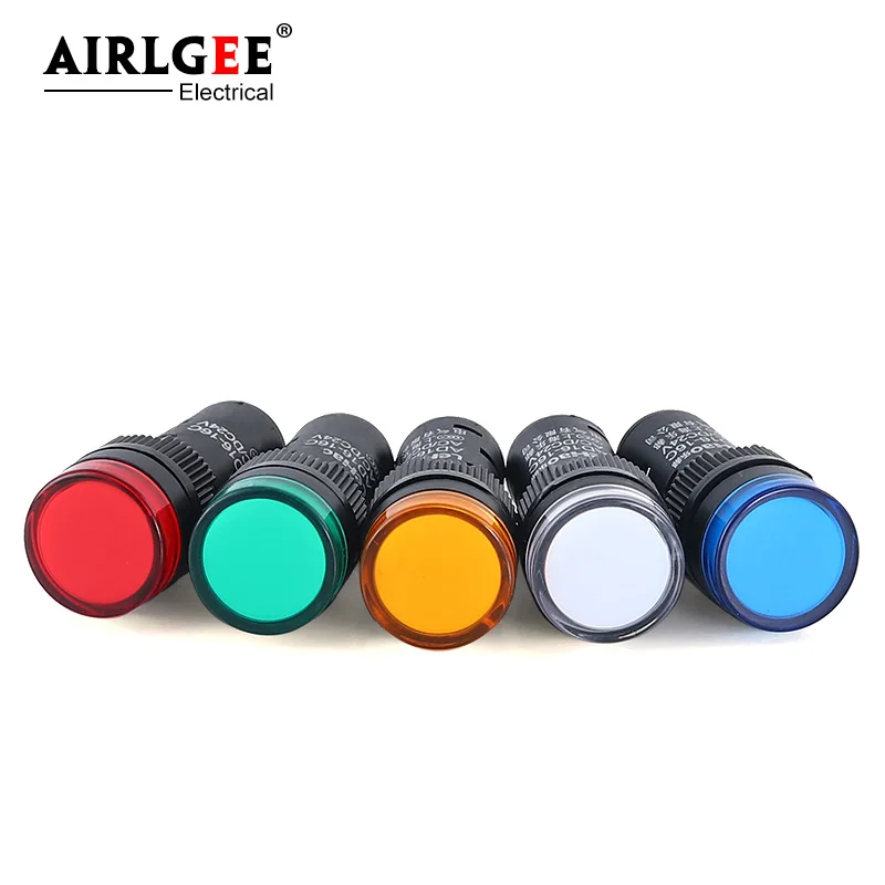 1pcs AD16-16C red yellow blue green white 16mm panel mount AC DC 12V 24V 220V signal power LED power indicator