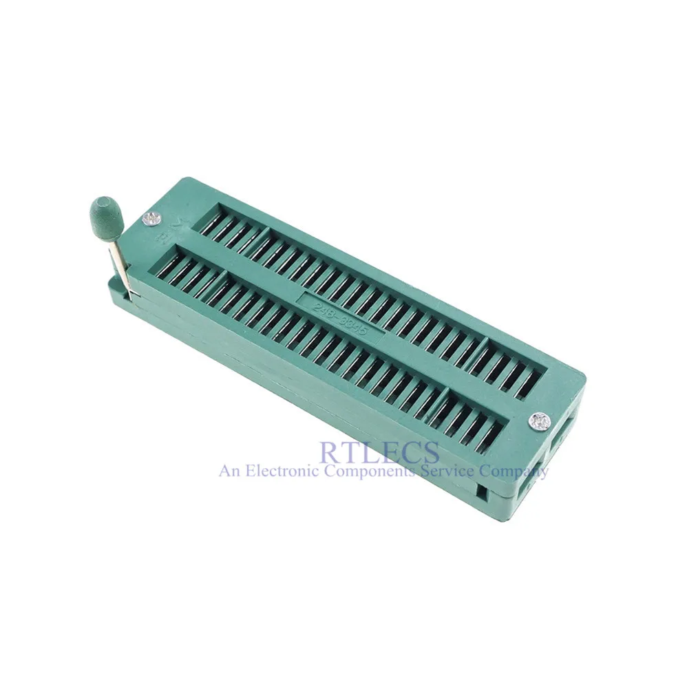 10pcs Test IC DIP ZIF ZIP Socket 48 Pin Pitch 2.54 mm Universal Dual Row Spacing 15.24 mm Tin plate 2x24 48 Position Grid