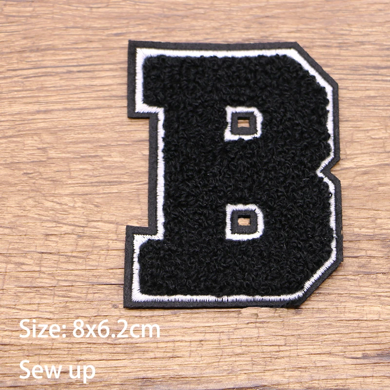 A S R B C P Alphabet NO.1 Rugby Chenille Icon Towel Embroidery Applique Patch For Clothing DIY Sew up Badges on the Backpack