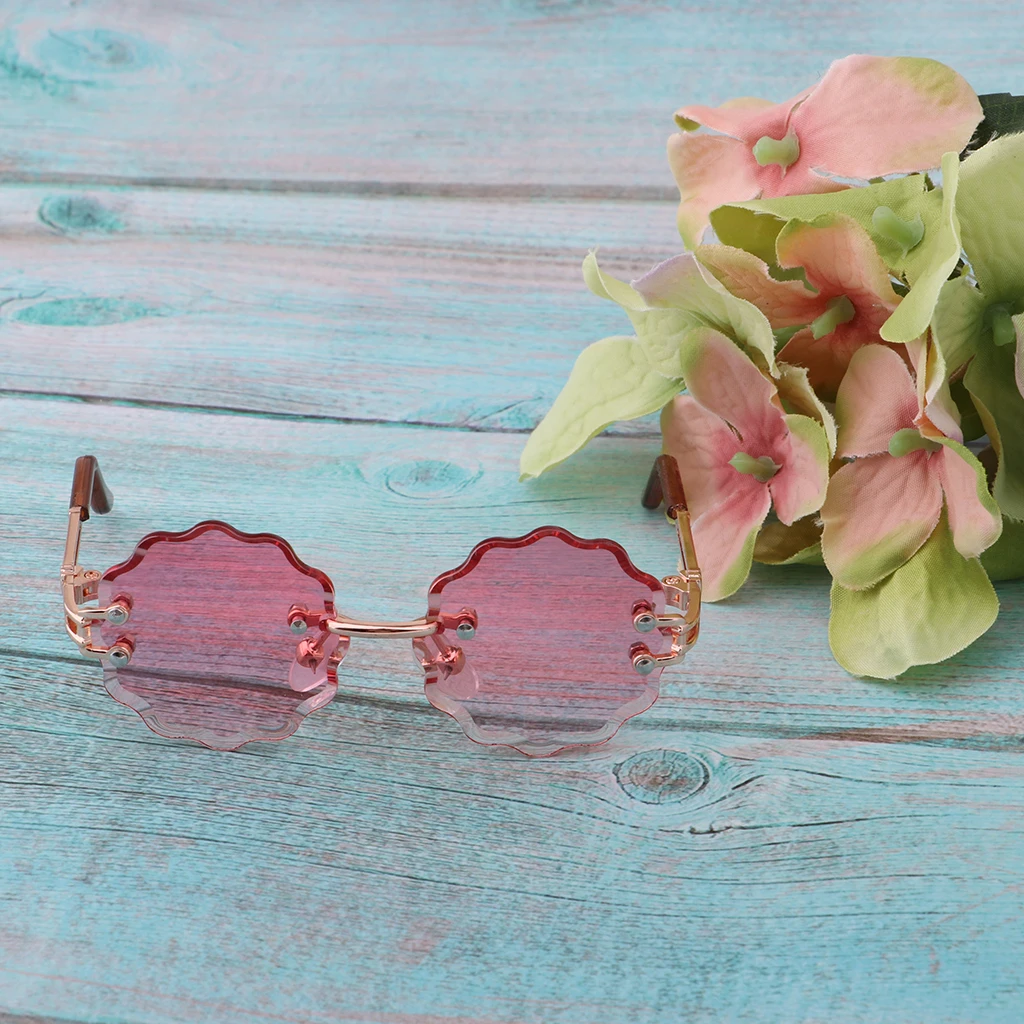 1/6 Modern Metal Frame Glasses Wave Lens Sunglasses for Blythe Doll Clothing