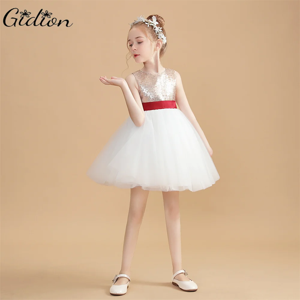 Kurzes Blumen mädchen kleid für Kinder geburtstags abend party hochzeits ballett festzug zeremonie bankett ereignis junior brautjungfer kleid