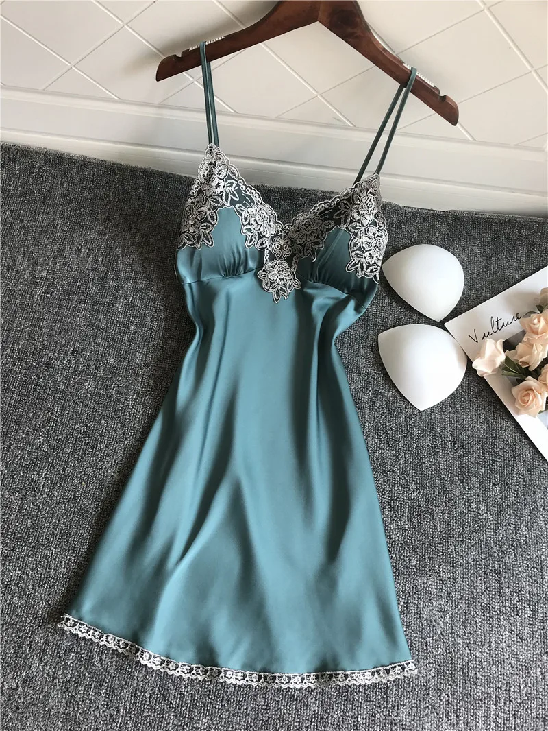 Babydoll Nightdresses Blue Homewear Cute Sleepshirts Women Nightdress Female Sexy Sling Nightgowns Ladies Lingerie Sleepdress