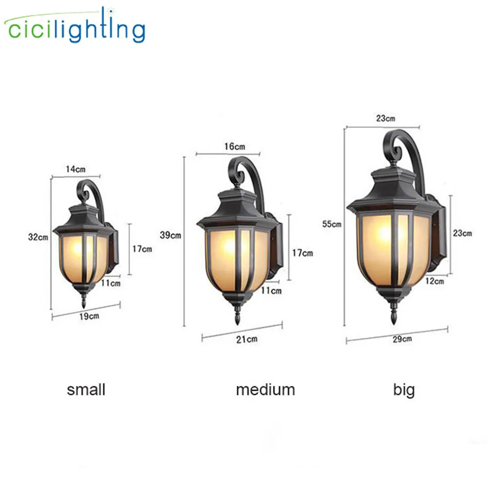 American Style Outdoor Wall Lamp Waterproof Garden Lamp Retro Balcony Wall Lantern Terrace Lamp Aluminum Wall Sconces