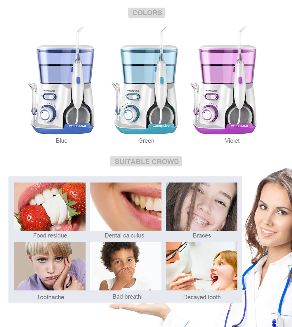 100-240V Dental Flosser Miệng Chuyên Nghiệp Thủy Lợi 800Ml Vệ Sinh Răng Miệng Nước Chỉ Cho Họ Hàng Ngày Chăm Sóc Răng Miệng