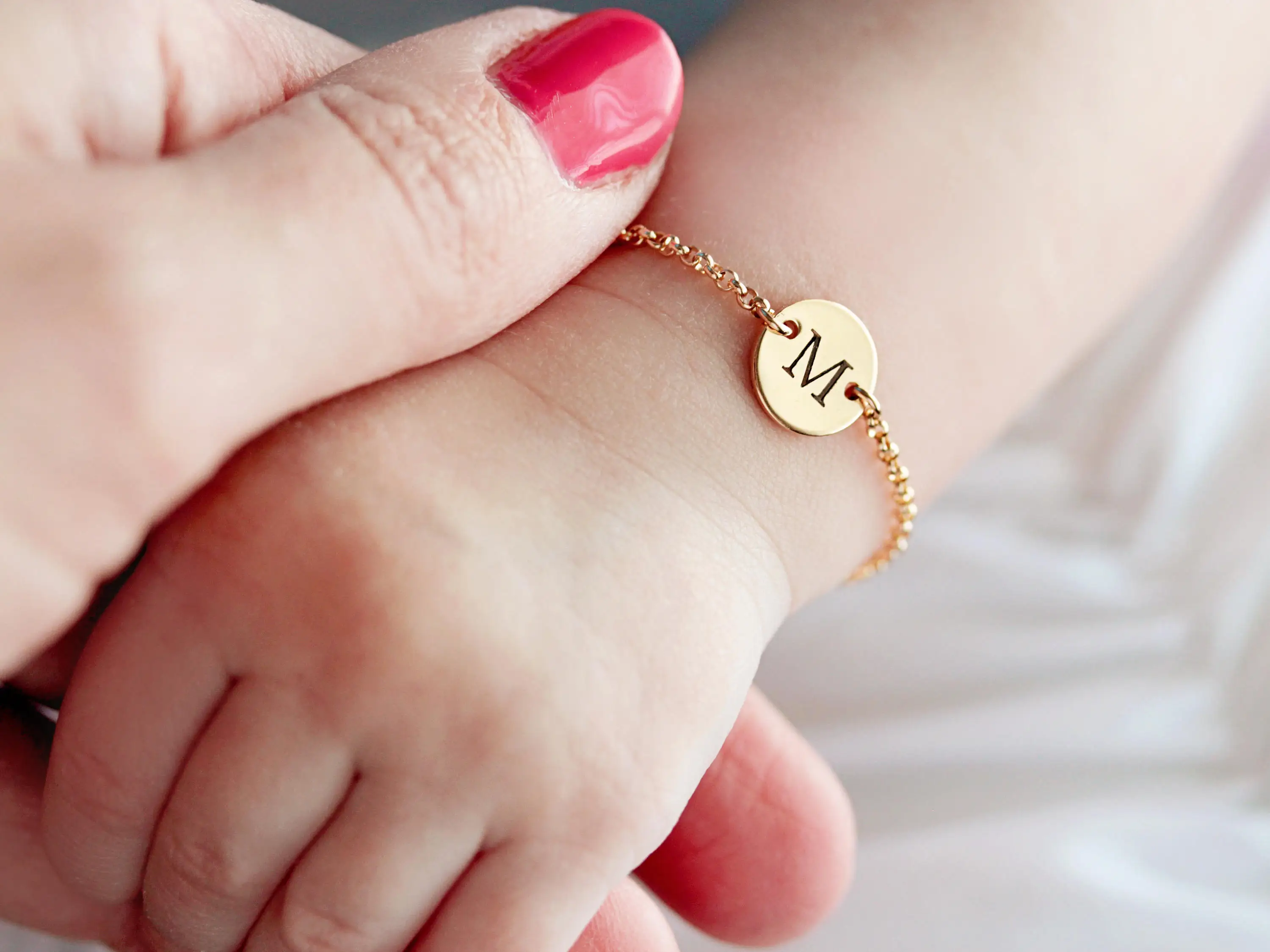 Cursive Initial Bracelet Stainless Steel Tiny Letter Personalized Gift for Baby, Custom Bracelets ,Dropshipping