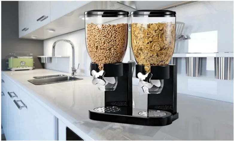 Double-headed cereal machine cereal barrel food cans Home daily double-cup cereal separator free shipping