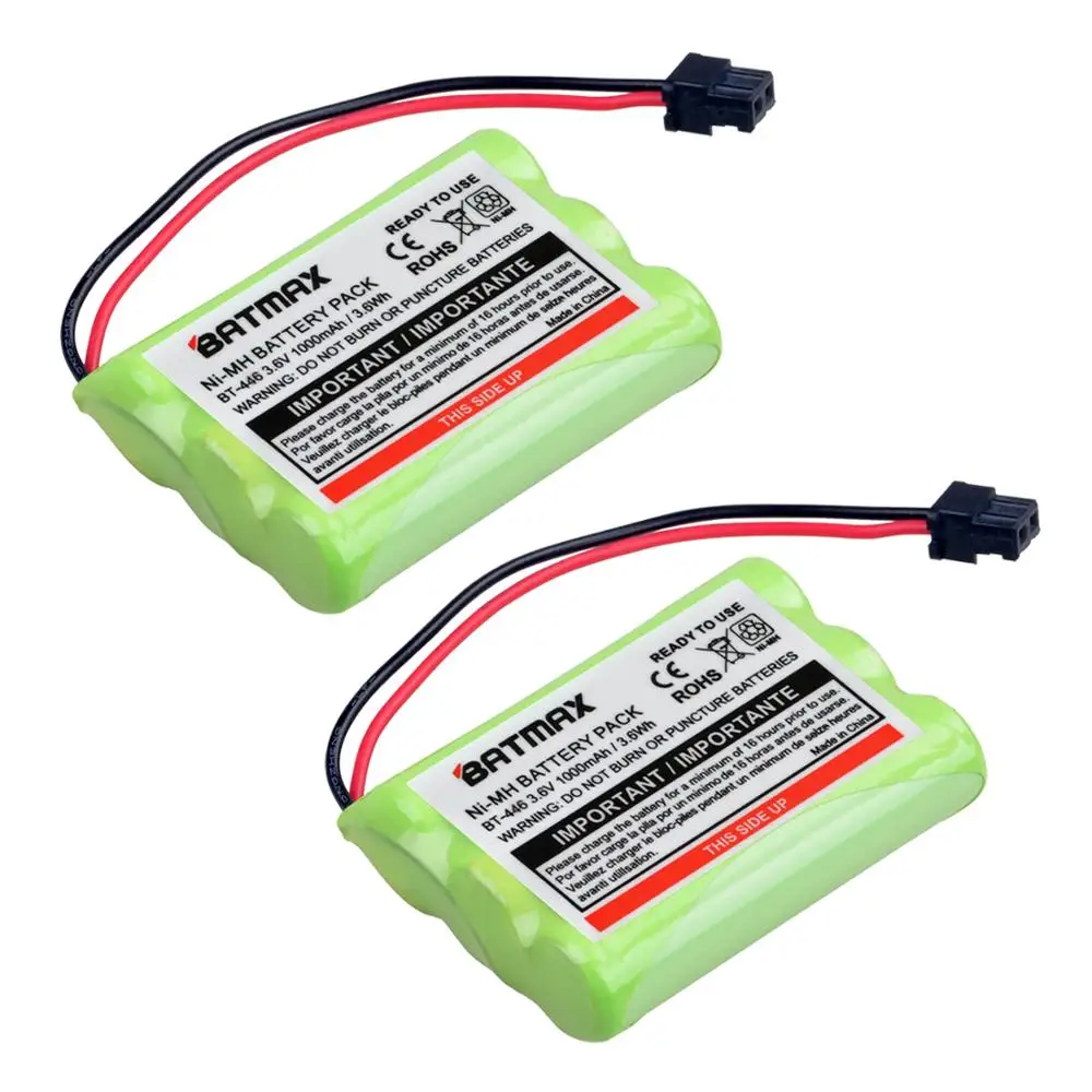 2Pcs 3.6V 1000mAh BT-446 BT446 BT-1005 Battery for Uniden Cordless Phone BBTY0503001 BT-1004 GE-TL26402 BT-504 CPH-488B Handset