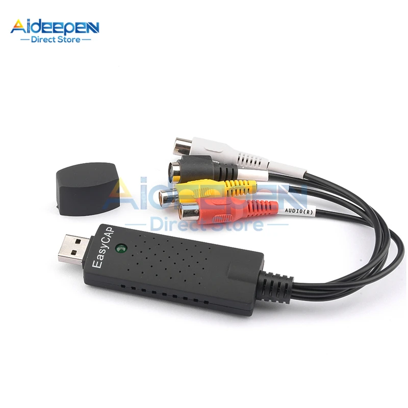 USB 2.0 Video Capture Card 4ช่องทีวี DVD VHS Audio PC การ์ดจับภาพ TV Video DVR Converter สนับสนุน WIN8 WIN10