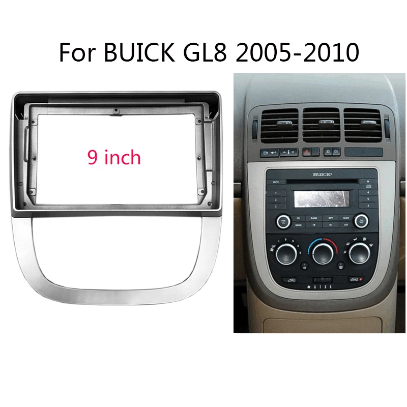 

2 Din 9-дюймовая Автомобильная магнитола Fascia ДЛЯ BUICK GL8 2005-2010, автомобильная стереосистема, панель приборной панели, рамка, комплект, держатель центральной консоли