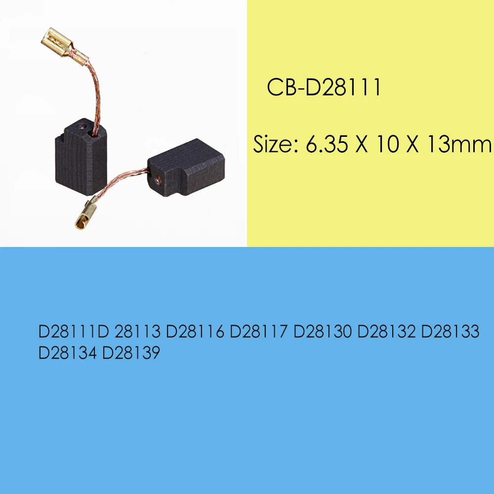 Imagem -02 - Tasp 10 Pares de Escovas de Carbono 6.35x10x13 mm para Moedores de Ângulo Dewalt D28111 D28113 D28116 D28130