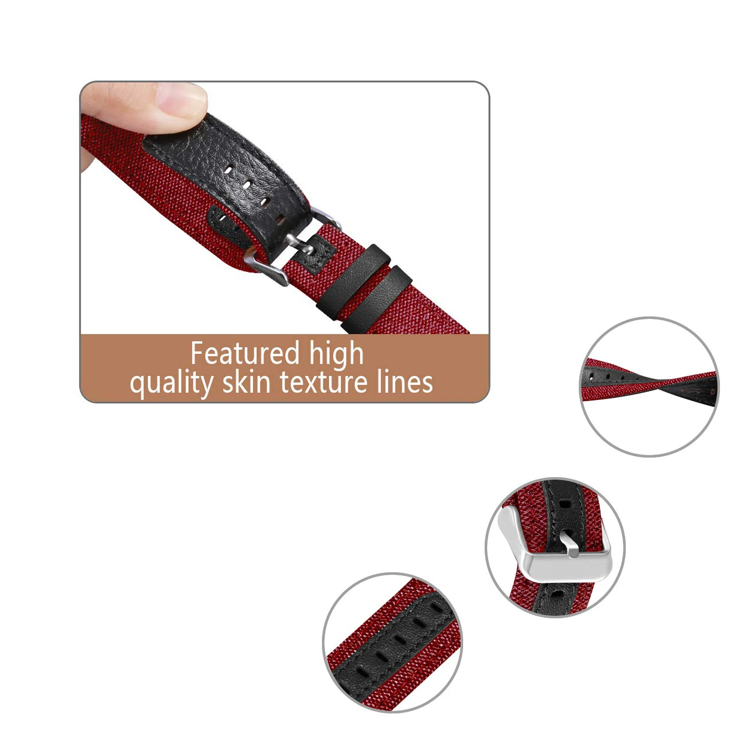 20Mm 22Mm ผ้าใบผ้าสายหนังแท้สำหรับ Huami Amazfit GTS 2e GTS2 Mini สำหรับ Bip lite S U 1S สายคล้อง