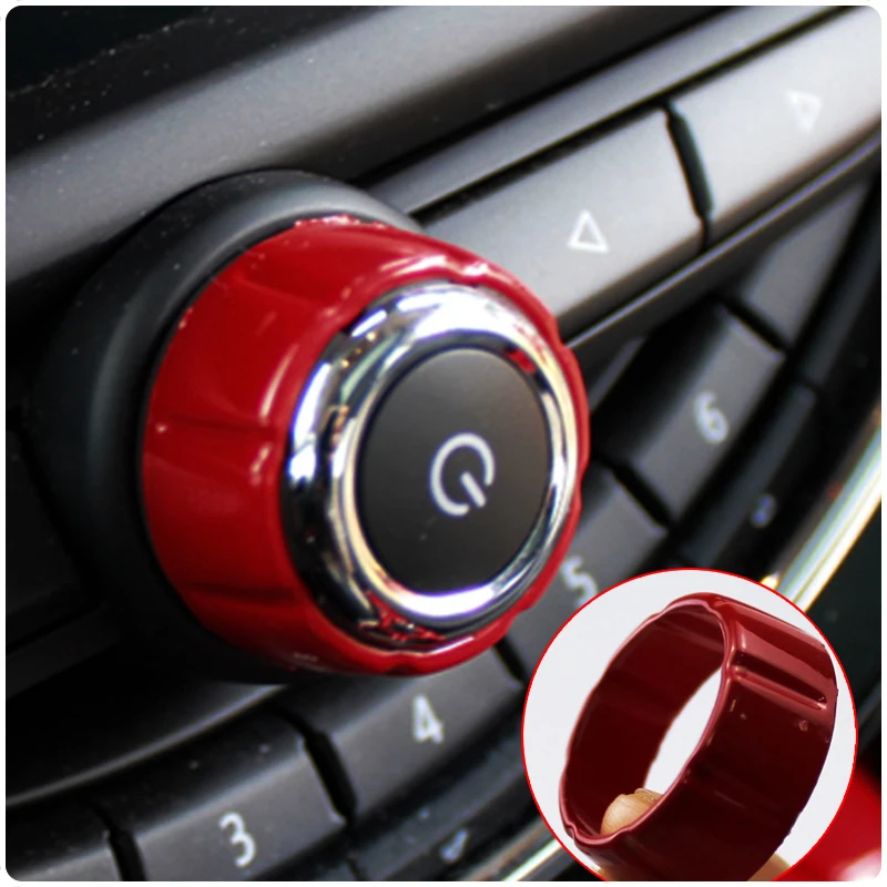 Car Carbon Style Radio Knob Decoration Ring Protector Sticker For MINI Cooper S F54 F55 F56 F57 F60 Car Accessories Interior