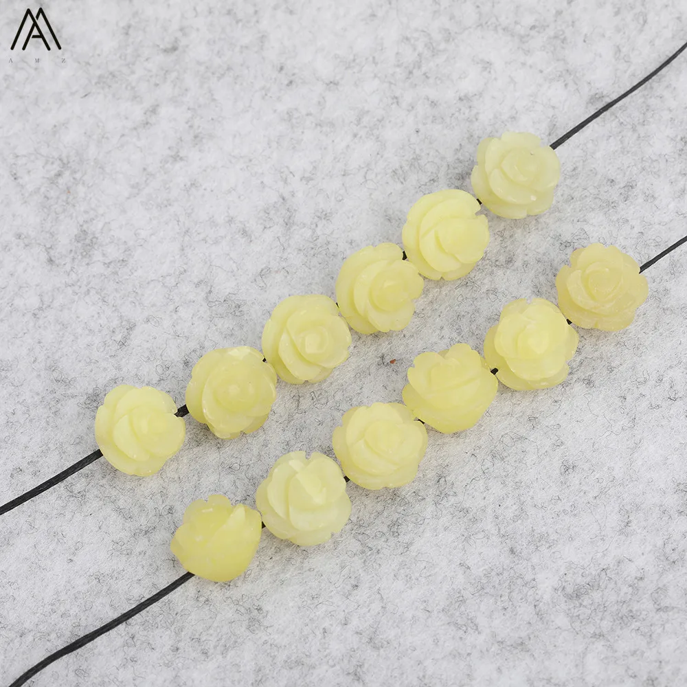 15 teile/los 10mm Natürliche Achate Lapis Fluorit Stein Quarz Kristall Geschnitzte Rose Blume Form Ohrring Perlen Für Schmuck DIY Machen – Detail 20