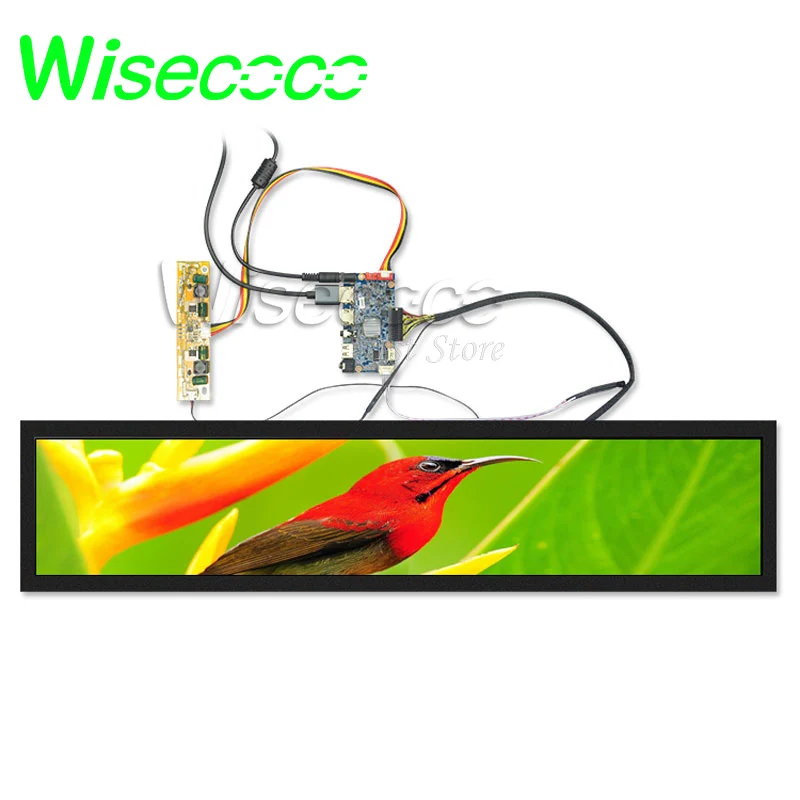 

Wisecoco 28 Inch Display Ultra Wide Stretched Bar Lcd Monitor Supermarket Shelf Edge Screen Advertising Player 1920*360