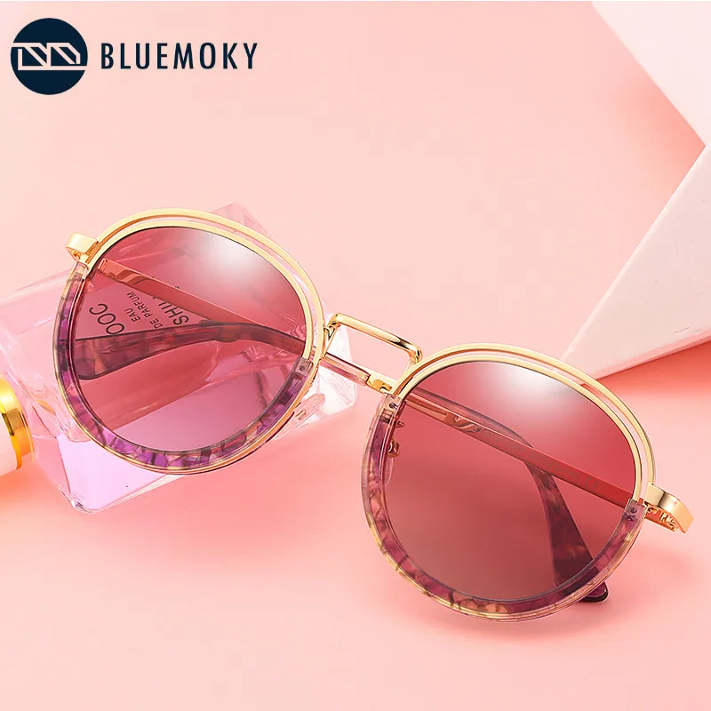 

BLUEMOKY Acetate Titanium Sunglasses For Women Vintage Round Polarized Sun Glasses Anti Reflective UV400 Driving Shades Eyewear