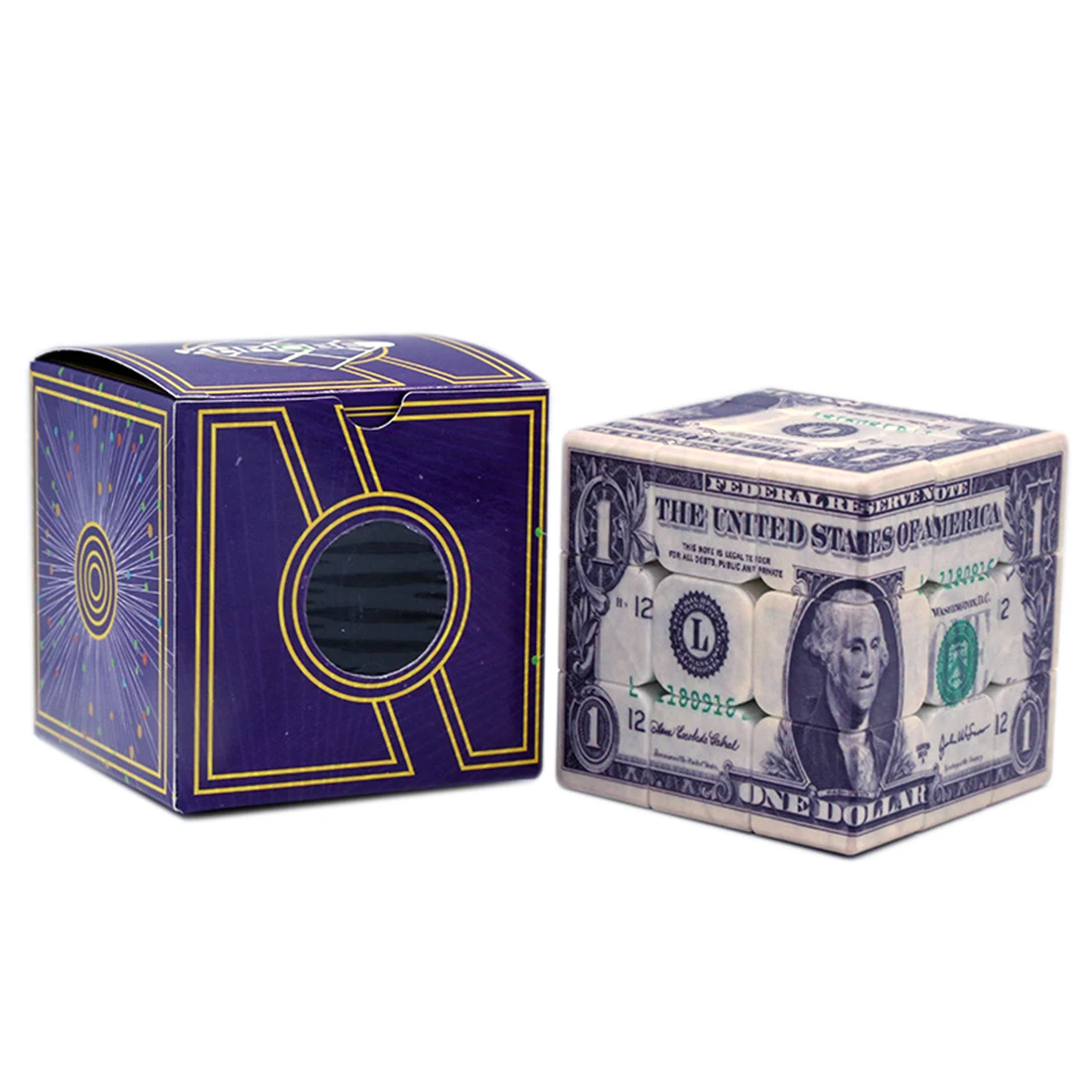 Afdrukken Dollar Patroon 3X3X3 Magic Cube Speed Cube Puzzel Speelgoed Voor Kinderen Brain Training Kids Verjaardag kerstcadeaus