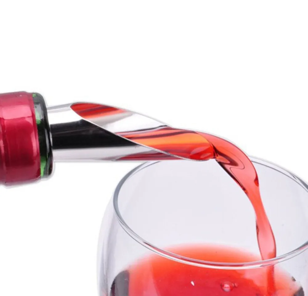 4Pcs 2 In 1 Splendid Wine Stopper Red Wine Pouring Tool Stainless Steel Wine Bottle Stoppers Funnel Pourer Wine Bottle Pourer