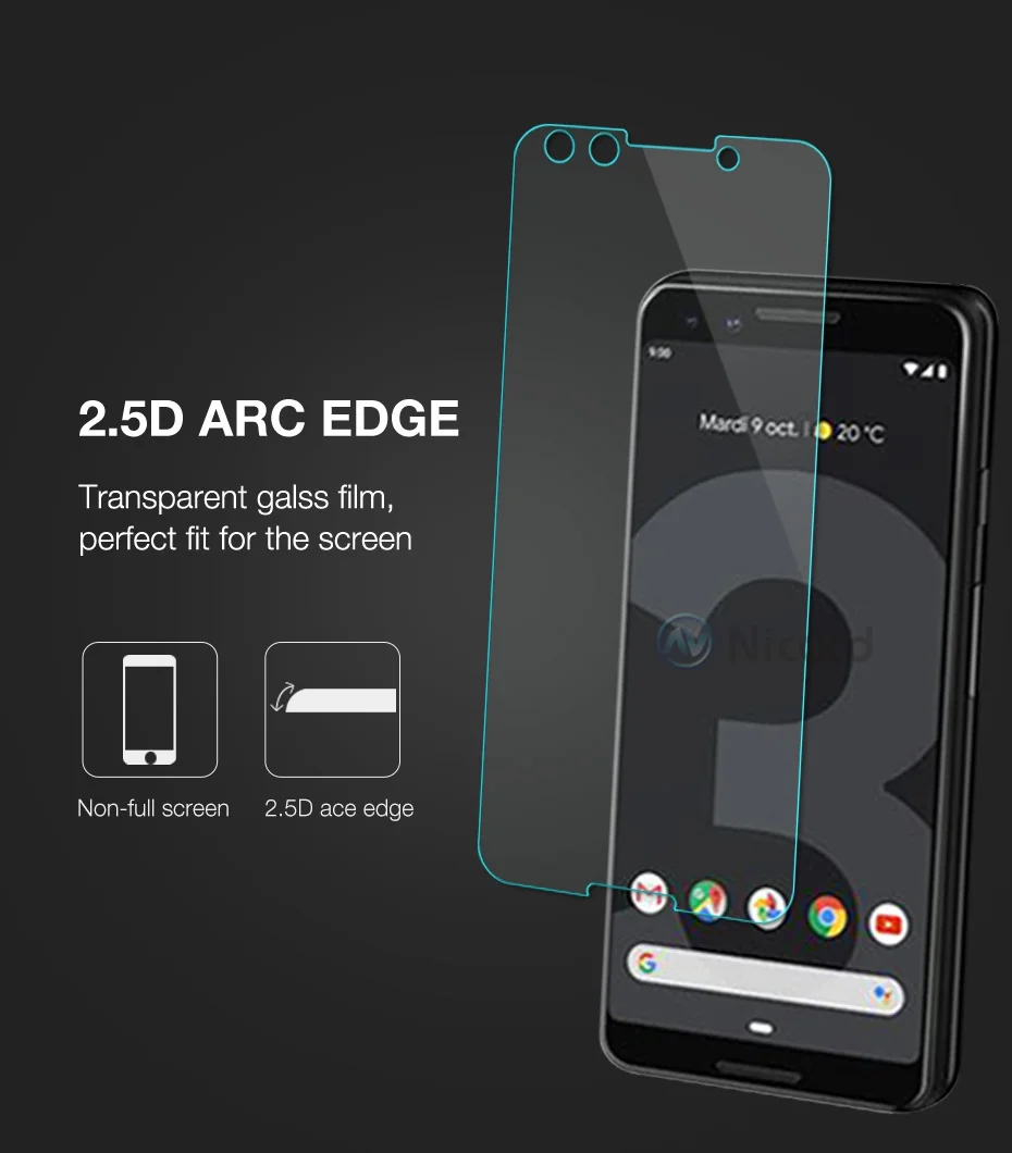 9H Hardness Tempered Glass for Google Pixel 3 3a Screen Protector Protective on Google Pixel 3a 3 Glass for Google Pixel3 3 a