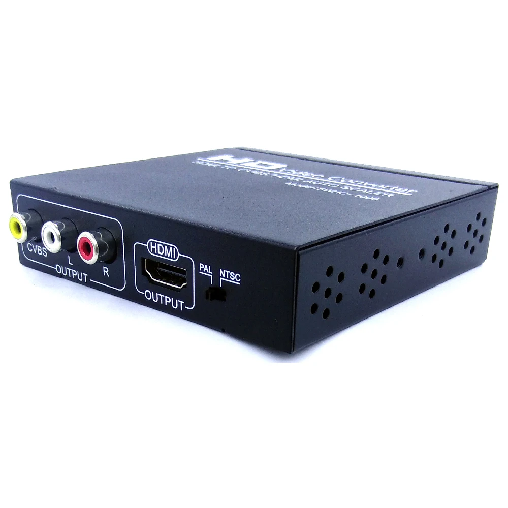 Convertisseur vidéo HD pour TV,VHS, magnétoscope, enregistreurs DVD, prise en charge NTSC, PAL, HDMI vers CVBS, AV, HDMI, répartiteur automatique, HDMI1.3, HDCP