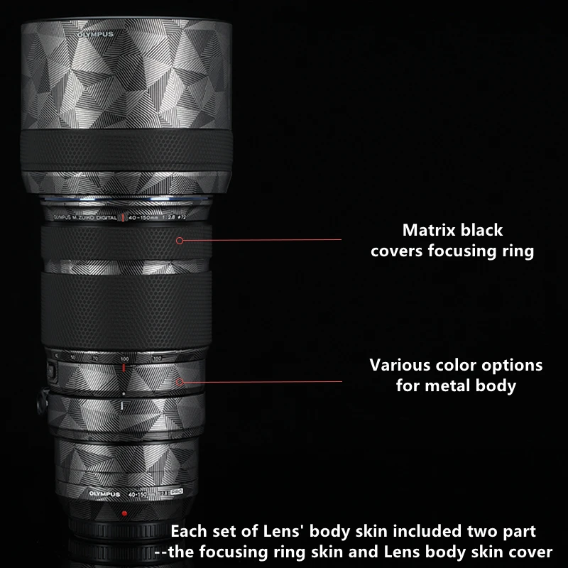 Olympus 40150 / 40-150Pro Ống Kính Dán Vinyl Decal Da Bọc Dành Cho Olympus 40-150Mm F2.8 PRO cao Cấp Đeo Trường Hợp